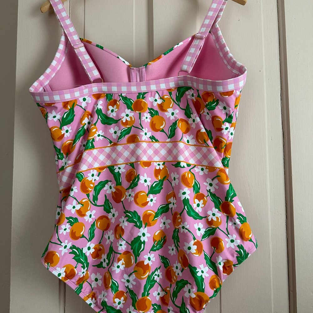 Land's End Draper James Pink and Orange One Piece Bathing Suit - Picture 2 of 2